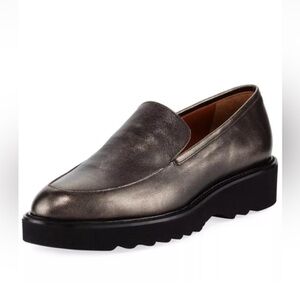 Aquatalia Kelsey Weatherproof Gray Metallic Loafers - Size 6